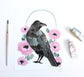 Crow with Poppies Illustrated 8x10 Art Print