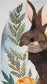 Hand Drawn Bunny Illustration with Marigold Flowers (11x14)