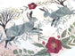 Two Spring Rabbits with Hellebore and Blooming Trees