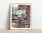 Drawn by Hand Pittsburgh Row Homes 8x10 Illustrated Print