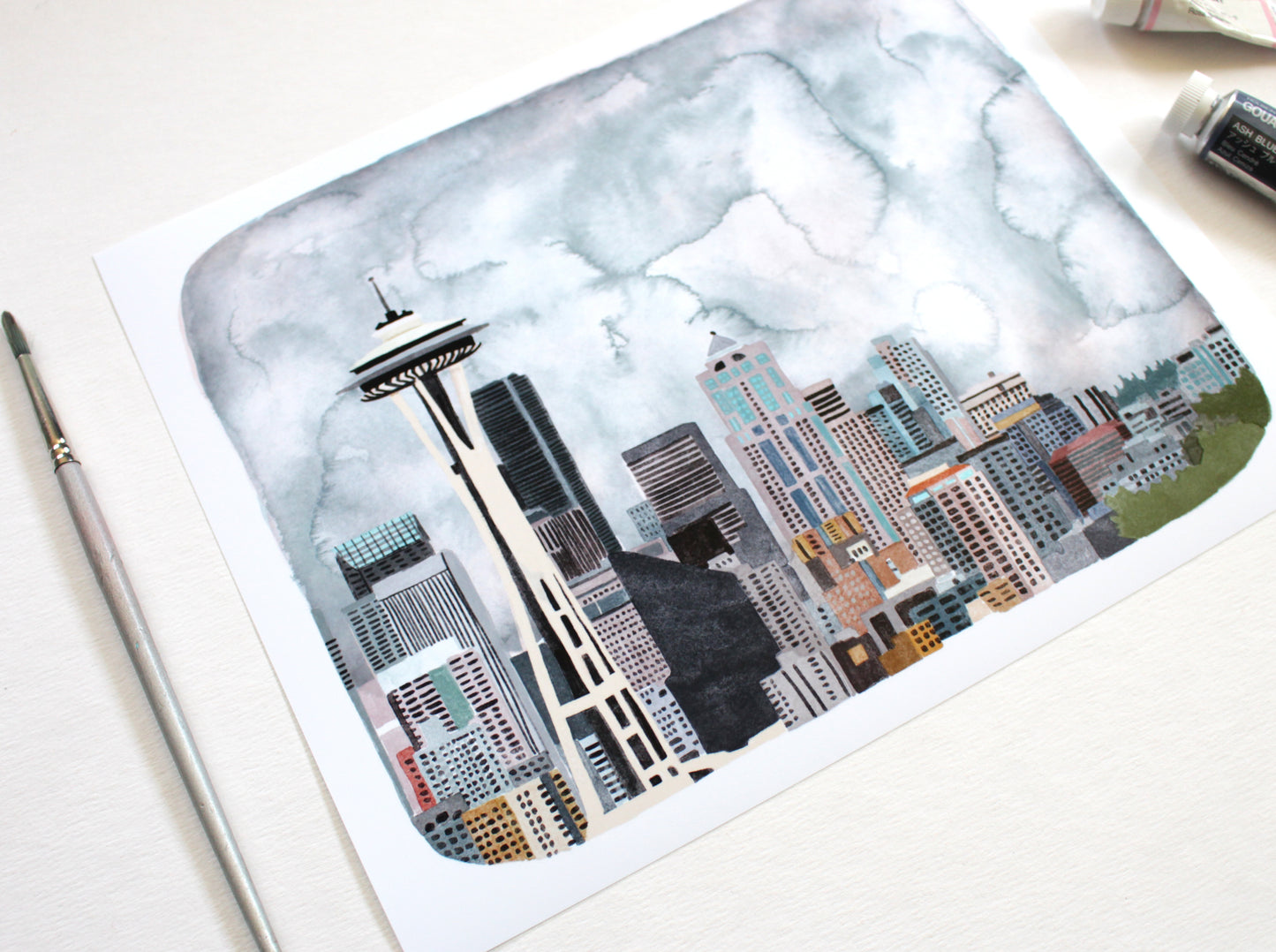 Seattle Washington 8x10 Art Print - Seattle City Landscape