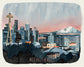 Seattle Skyline Art Print: Illustrated Washington State Landscape (8x10)