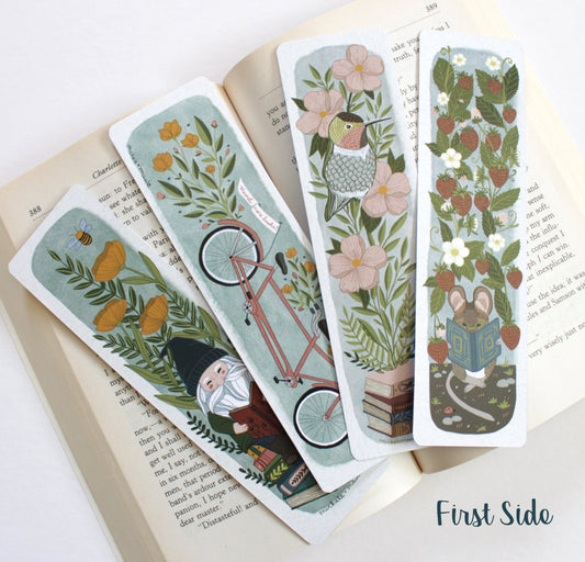 Set of Four Illustrated Bookmarks