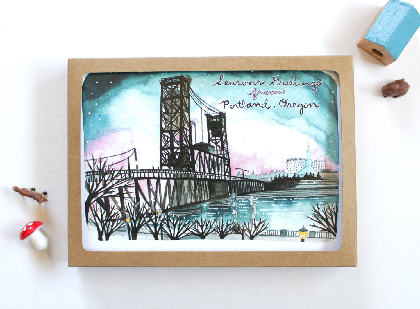 Set of Portland Holiday Cards - Season's Greetings from Portland, Oregon