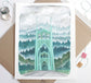 Original Gouache Portland Oregon Painting - St Johns Bridge