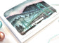 Portland Oregon Illustrated Card Snowy St Johns Bridge