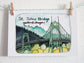 St Johns Bridge Illustrated Portland Postcard.