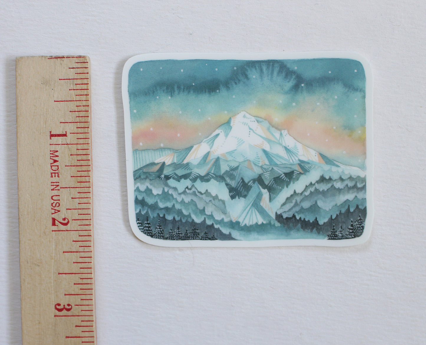 Set of Three Hand Illustrated  Vinyl Stickers - Three Views of Mt Hood