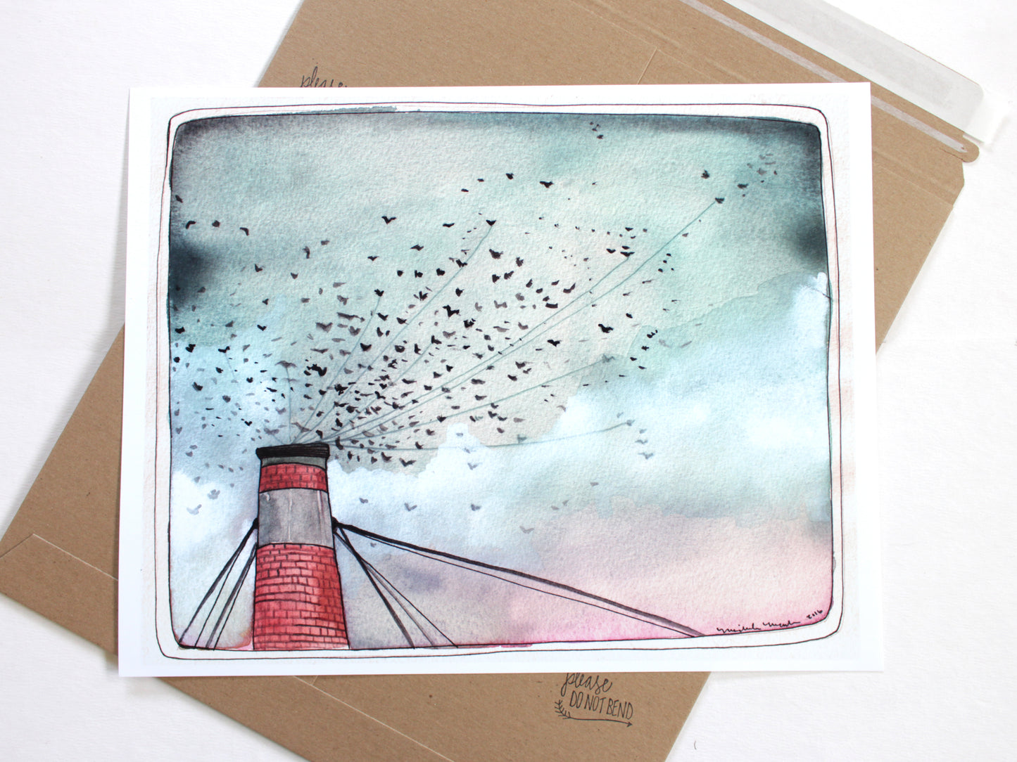 Portland Oregon Chapman Swifts at Dusk 11x14 Art Print