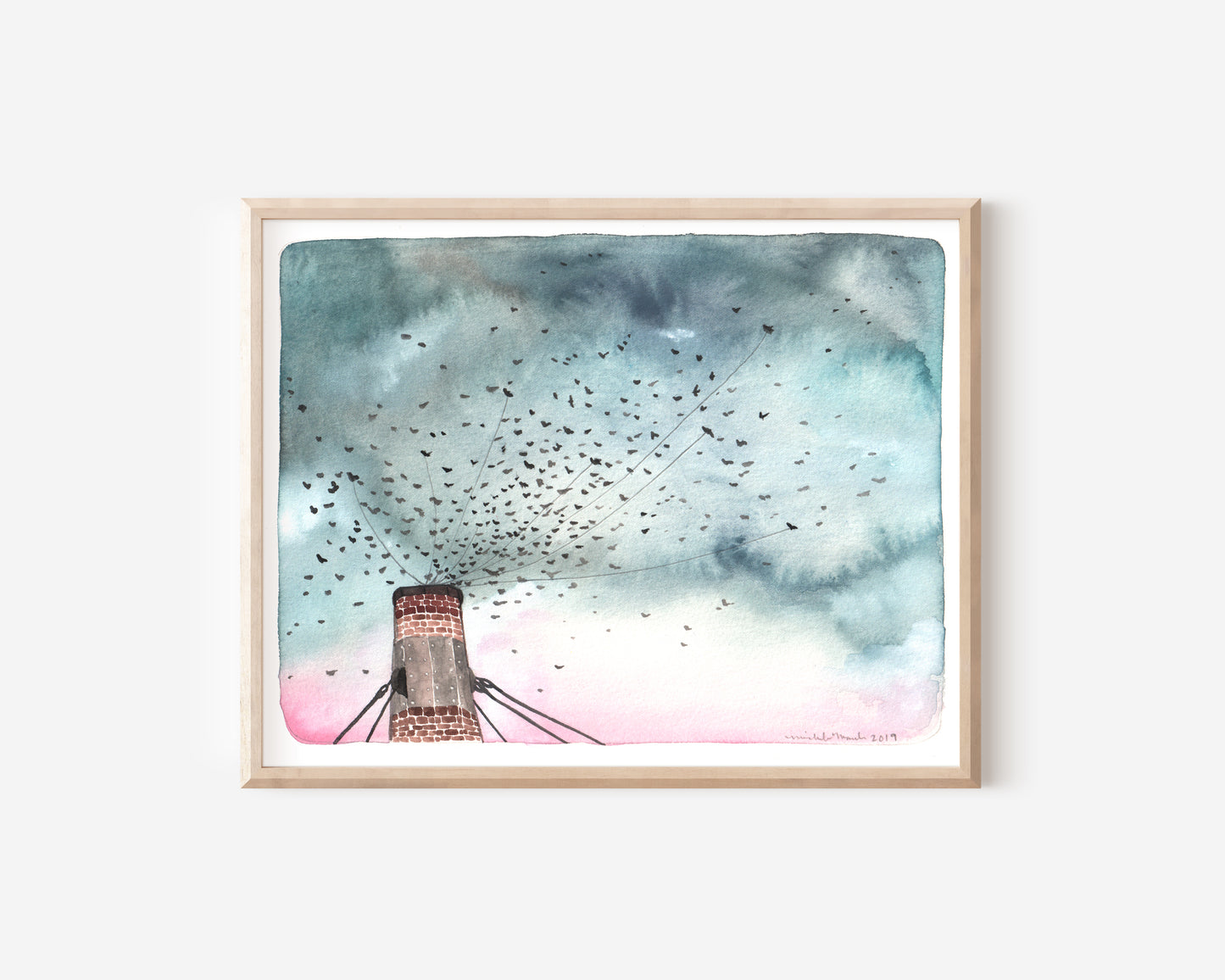 Portland Oregon Chapman Swifts at Dusk 11x14 Art Print