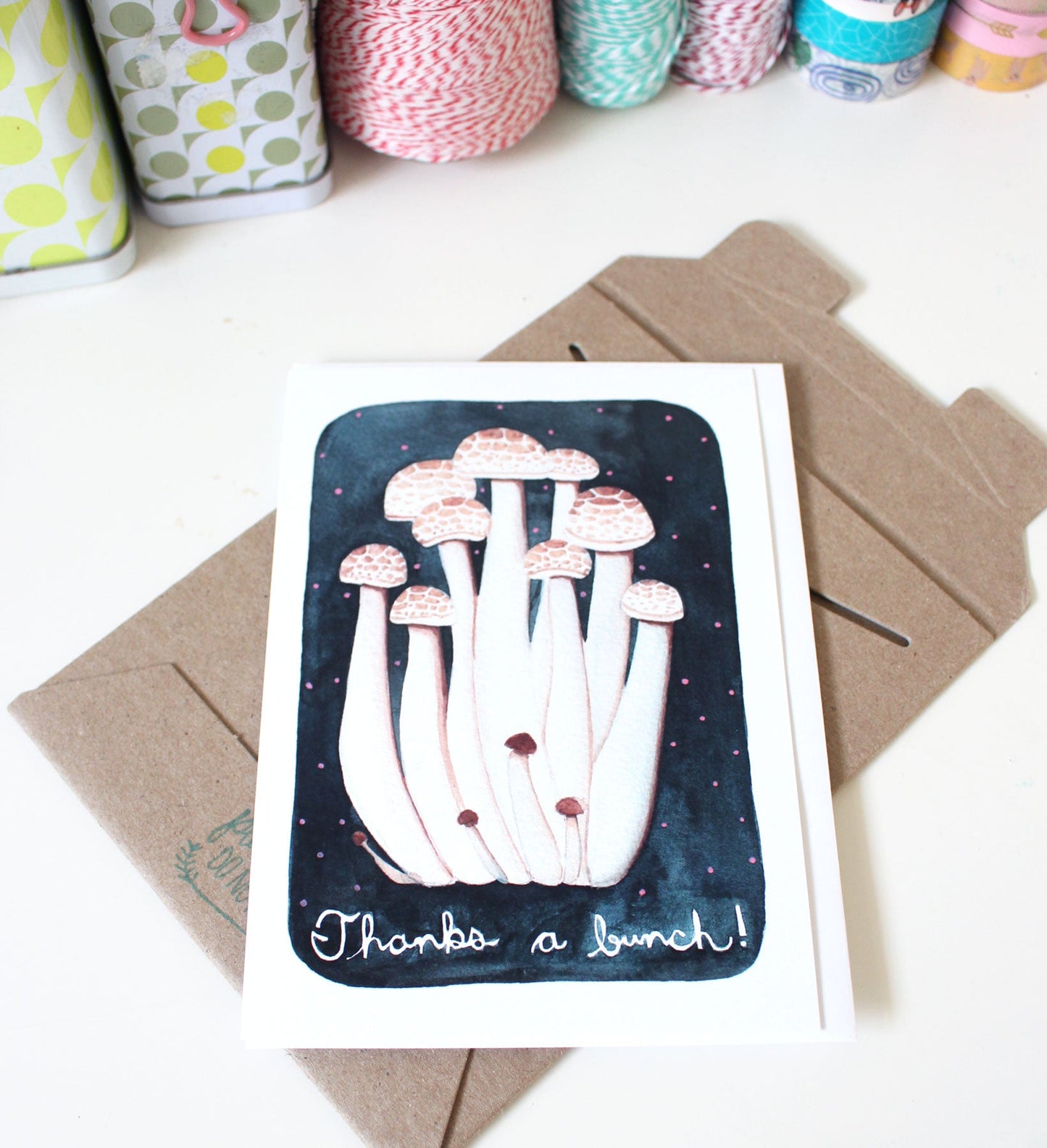 Hand Illustrated Blank Greeting Card Thanks a Bunch