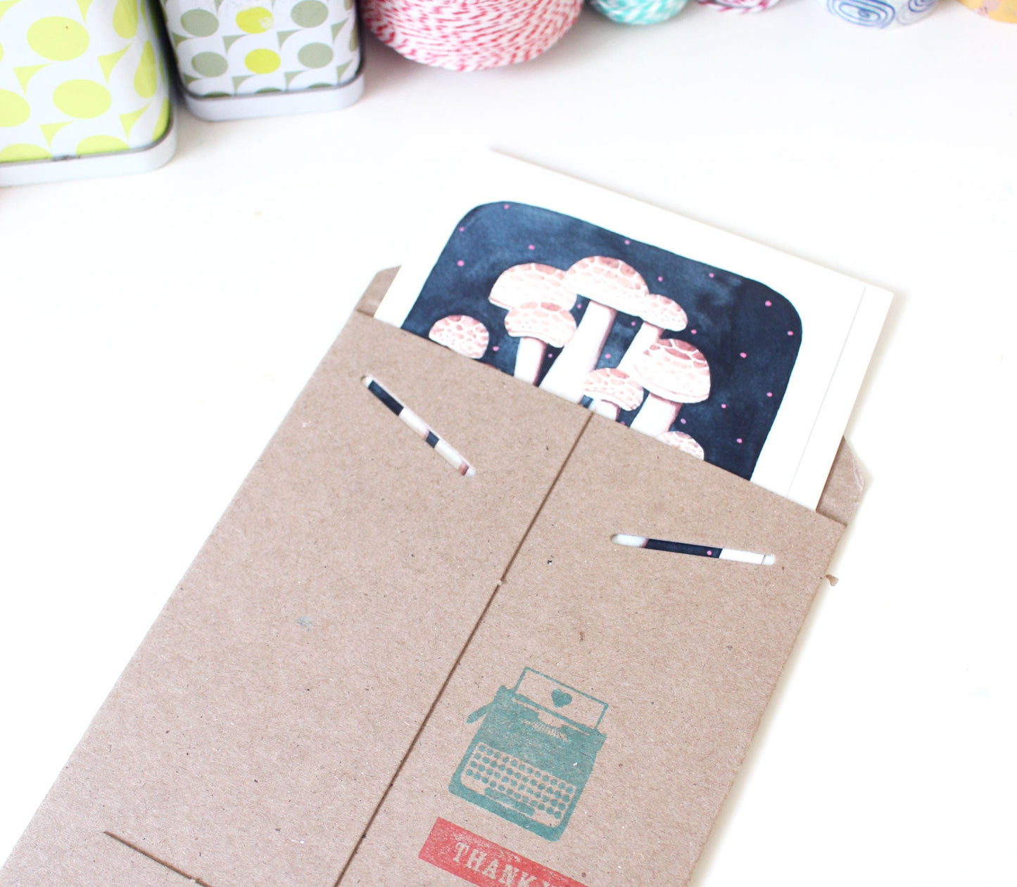 Hand Illustrated Blank Greeting Card Thanks a Bunch