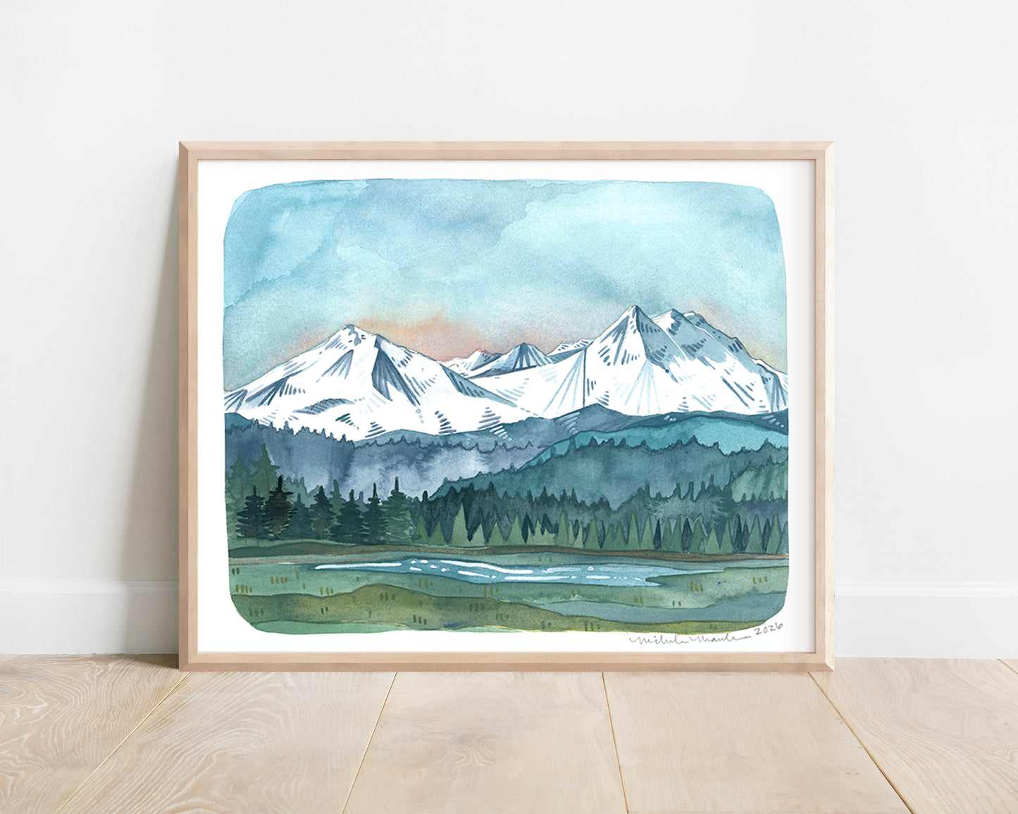 Three Sisters Mountain Range Reproduction 8x10 Print