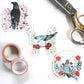 Set of Three Illustrated Vinyl Bird Stickers