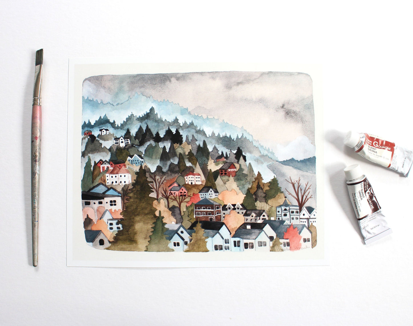 Pacific Northwest Hills Art Print of Original Painting