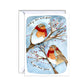 Blank Winter Robins Holiday Card - Love and Peace