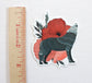 Vinyl Sticker - Grey Wolf with Poppies