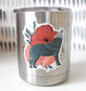 Vinyl Sticker - Grey Wolf with Poppies