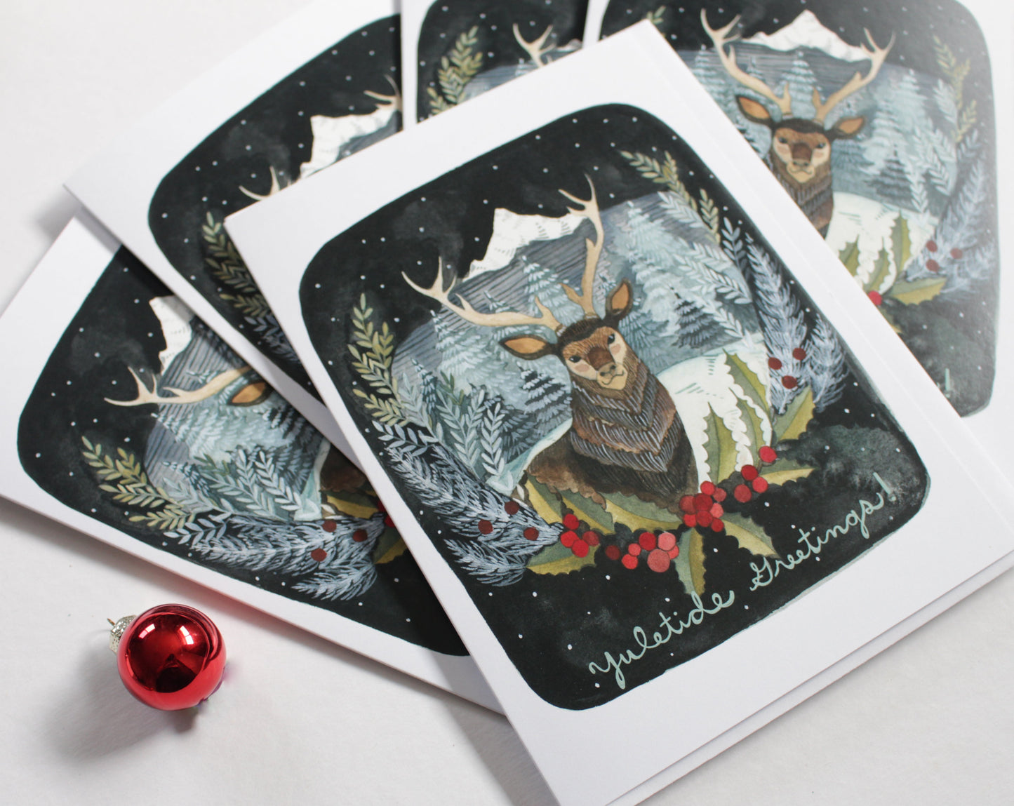Set of Blank Yuletide Greeting Cards - Yuletide Greetings